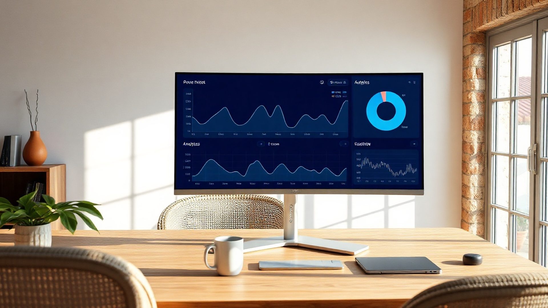 Interaktivni dashboard Grupe Novak prikazan na širokom monitoru